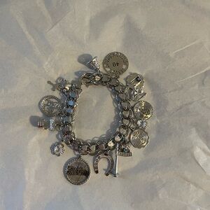VINTAGE Sterling Silver Charm Bracelet signed RCD